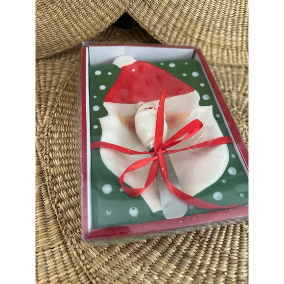 Santa Claus, ceramic bowl and spreader new - Picture 2 of 8